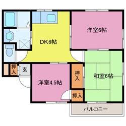 コーポピュアーの物件間取画像